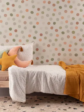 Neutru ton acuarelă Polka Dot Wallpaper Mural