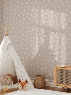 Cream ilustrate Polka Dot tapet mural