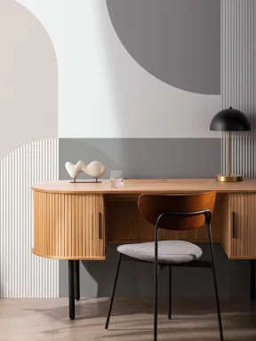 Nøytral Grå Scandi Geometrisk Fototapet