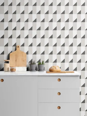Minimalist Geometric 3D Illusion Repeat Pattern Wallpaper