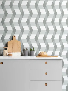 3D Effect Cube Geometric Repeat Pattern Wallpaper