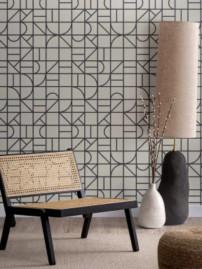 Moderne Geometrische Mustertapete mit Monochromen Vierecken