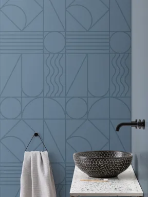 Deep Blue Geometriset linjat ja käyrät tapetti