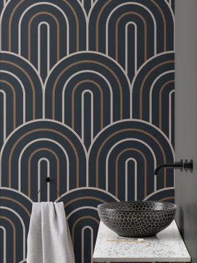 Navigație și muștar Retro Loop Repeat Pattern Wallpaper