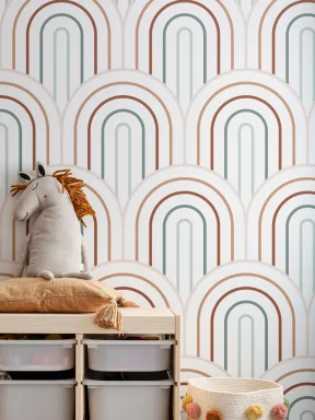 Multicolor Minimalist Loop Repeat Pattern Wallpaper