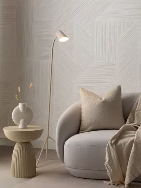 Taupe Geometric Lines Wallpaper Mural