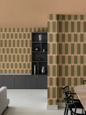 Olive și roz Tubular Retro Geometric model tapet murale