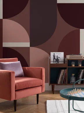 Vinrød Geometrisk Bue Moderne Utsagn Fototapet