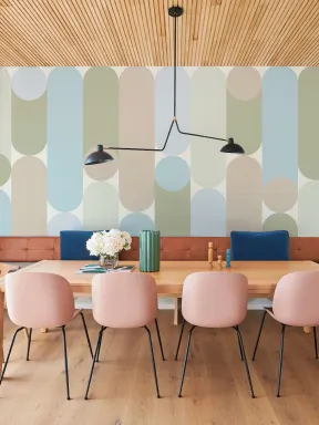 Multicolor Geometric Retro Capsule model murale