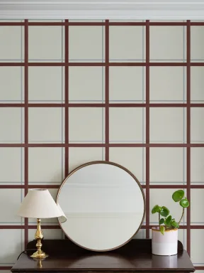 Brun Tattersall geometrisk fototapet for moderne rom
