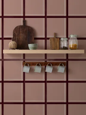 Burgundy Geometric Checkered Pattern Wall Mural Design