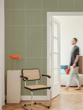 Green Minimalist Geometric Pattern Wallpaper Mural