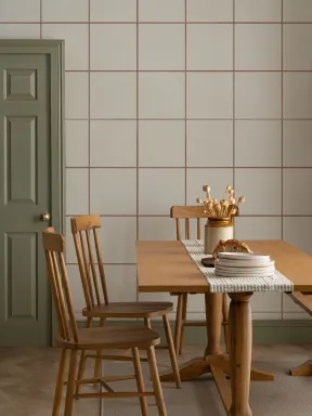 Terracotta Grid Geometric Minimalist Wall Mural