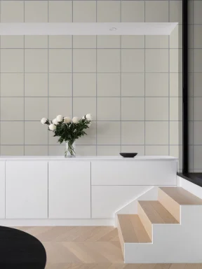 Calming Beige And Blue Grid Pattern Wall Mural