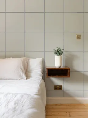 Calming Beige And Blue Grid Pattern Wall Mural