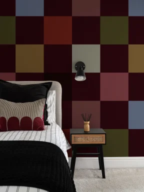 Multicolor Checkered Pattern Mural For Vibrant Atmosphere