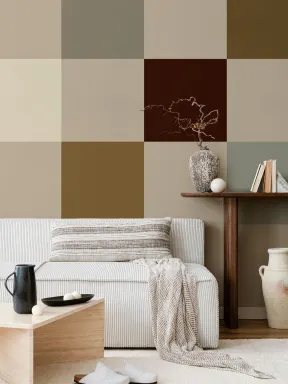 Motif à carreaux géométrique multicolore beige
