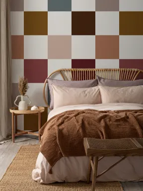 Multicolor Checkered Chic Geometric Pattern Mural
