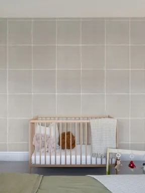 Neutral Checkered Minimalist Mural To Elevate Your Space