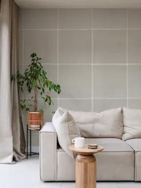 Neutral Checkered Minimalist Mural To Elevate Your Space