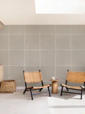 Papier peint panoramique minimaliste à carreaux beige pour sublimer votre espace