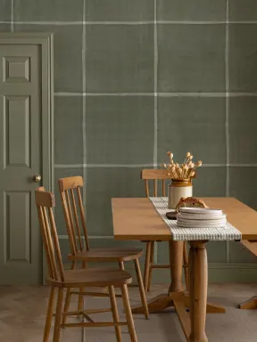 Calming Green Checkered Pattern Mural For Contemporary Spaces