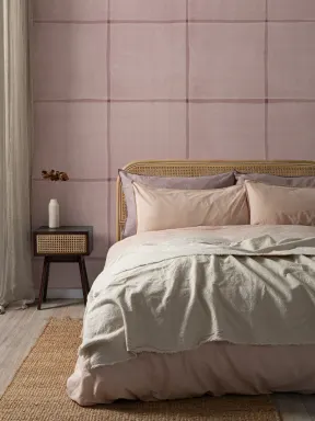 Soft Pink Minimalist Checkered Pattern Mural
