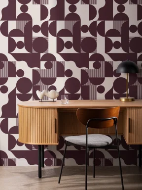 Tapet cu forme geometrice moderne Burgundy