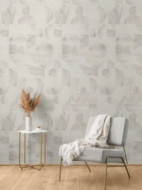 Beige moderne geometriske trekornsformer tapet