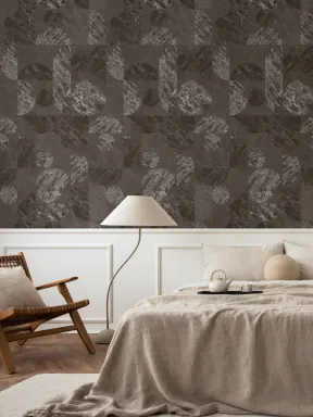 Brown Modern Geometric Marble Shapes Wallpaper