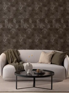 Papier peint marron moderne géométrique en forme de marbre