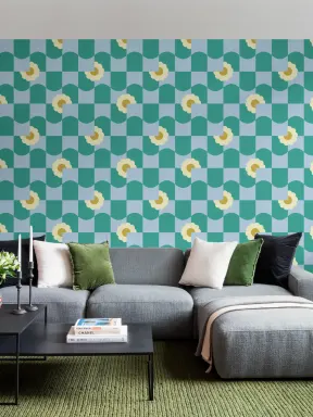 Elizabeth Olwen Petal Pop Green Papier peint