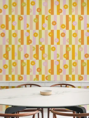 Elizabeth Olwen Flower Shift Orange Mural