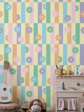 Elizabeth Olwen Flower Shift Pastel Mural