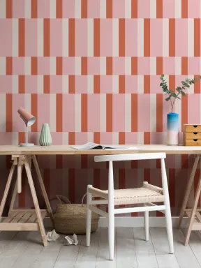 Rosa og oransje moderne geometrisk Bauhaus-tapet