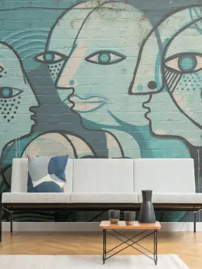 Outsider Art Graffiti Wallpaper Mural