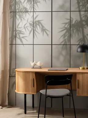 Green Bamboo Shoji Wall Mural For Serene Ambiance
