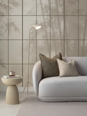 Beige Japanese Shoji Style Light Bamboo Wall Mural