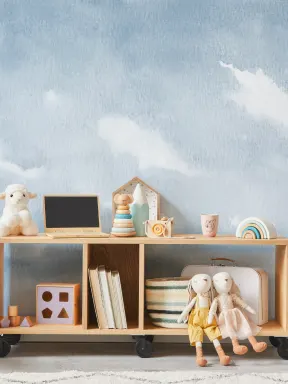 Blue Watercolor Cloud & Sky Wallpaper Mural