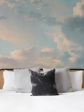 Étude des nuages au-dessus de la mer Mur peint panoramique dans les tons du soir