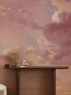 Study of Clouds Over the Sound Wall Mural in Sunset Tones