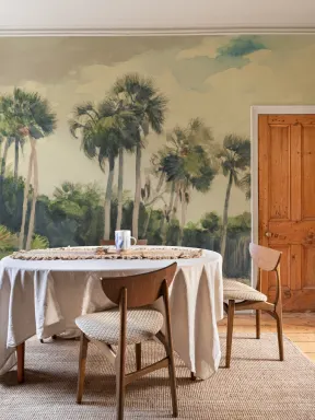 Chusan Pastel Watercolor Palm Wall Mural by Winslow Homer
