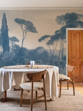 Blue Tivoli Forest Landscape Painting Mural