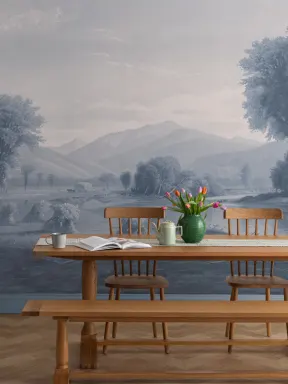 Blaue amerikanische Landschaftsmalerei Fototapete