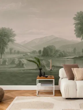 Grüne amerikanische Landschaftsmalerei Fototapete