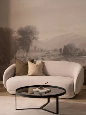 Peinture murale d'un paysage américain gris