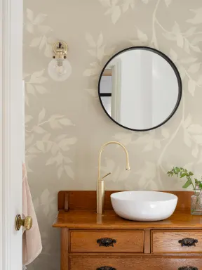 Beige Botanical Elegance Wall Mural For Tranquil Spaces