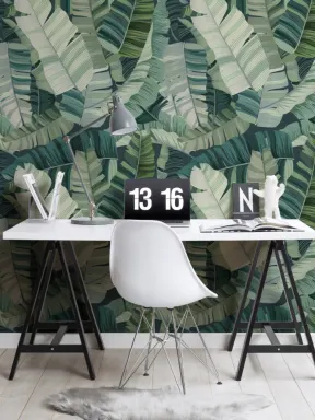 3D Camo Mixed Tropical Leaf Wallpaper Mural