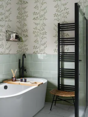 Green Leaf Pattern Botanical Wallpaper Mural