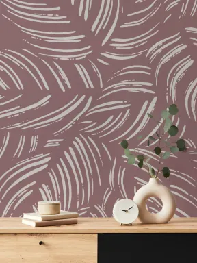 Mauve Contemporary Abstract Pattern Wall Mural